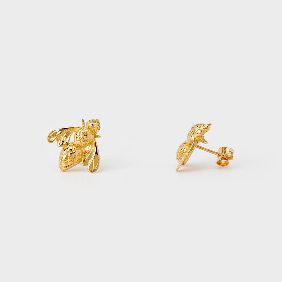 Bee earrings in 18 carat gold