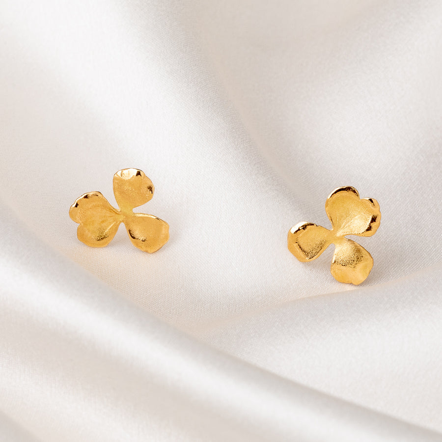 Boucles d'oreilles Trefle en or 18 Carats