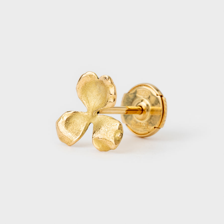 18K gold clover pin