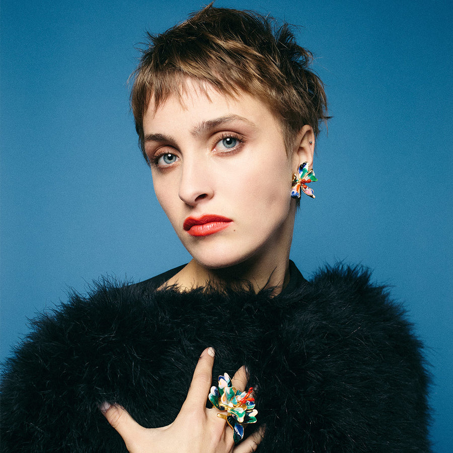 Boucles d'oreilles Passy Clip Corail