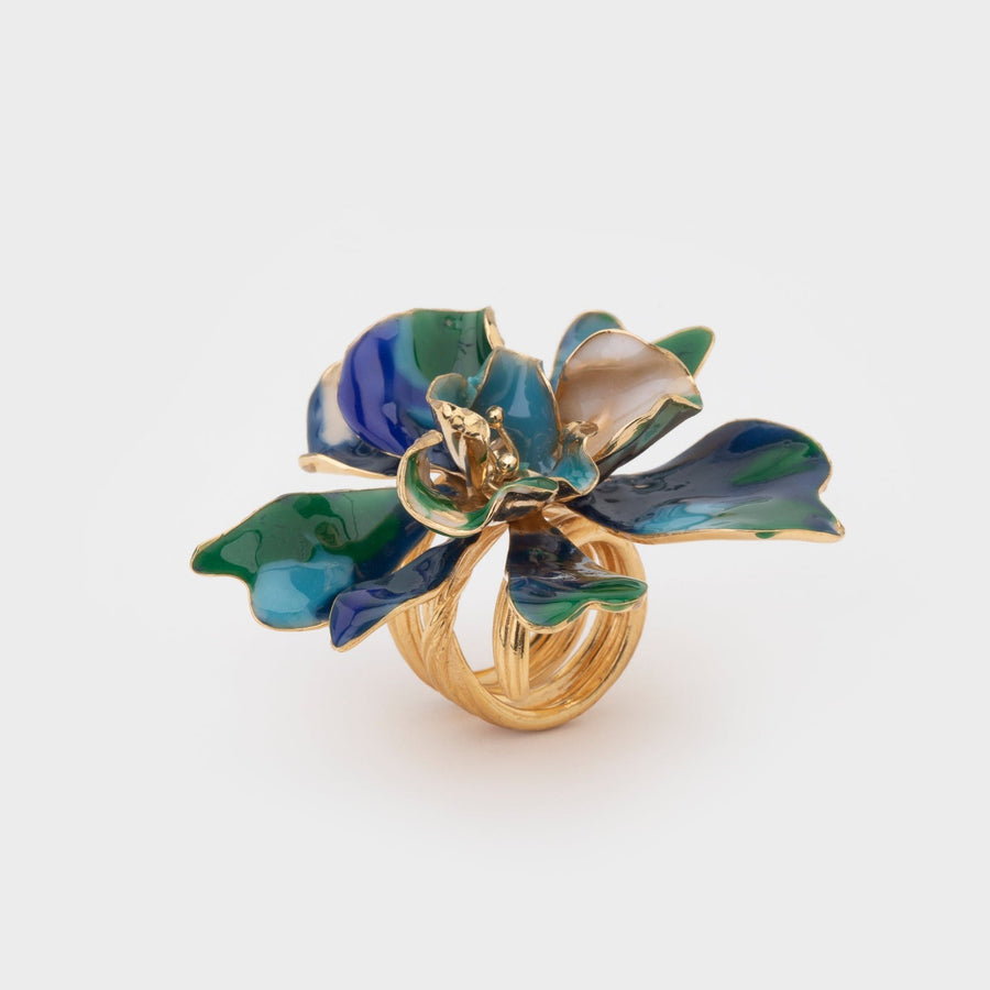 WS ring ORCHID L gold/blue