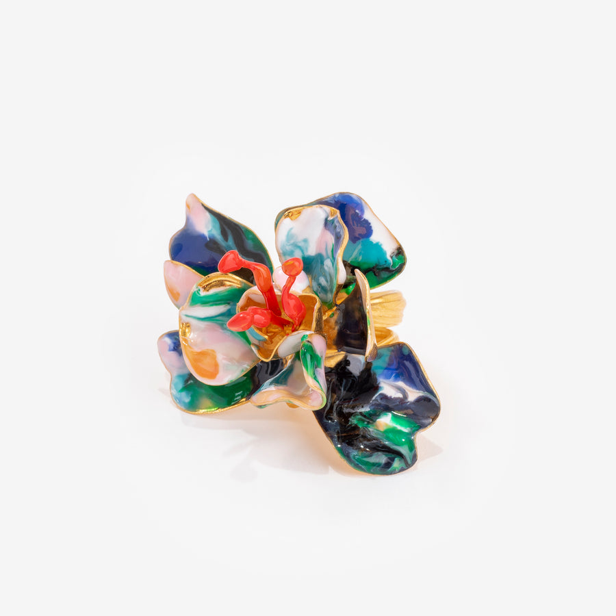 Bague Orchid L corail