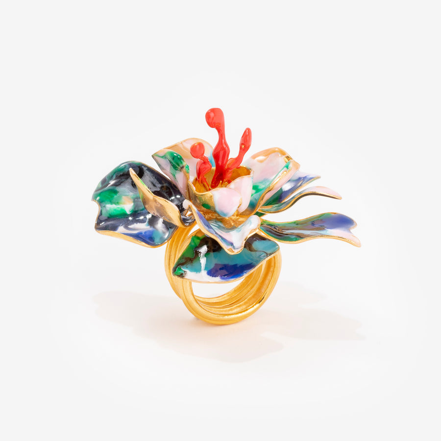 Bague Orchid L corail