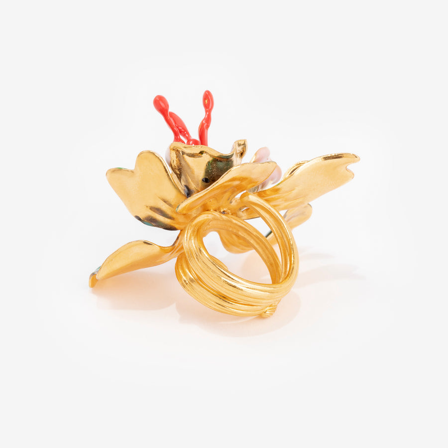 Bague Orchid L corail