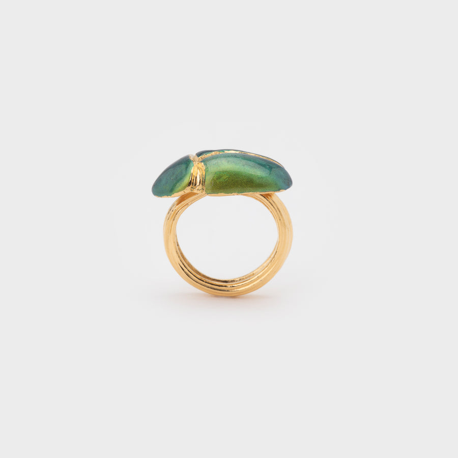 WS ring BEETLE gold/green