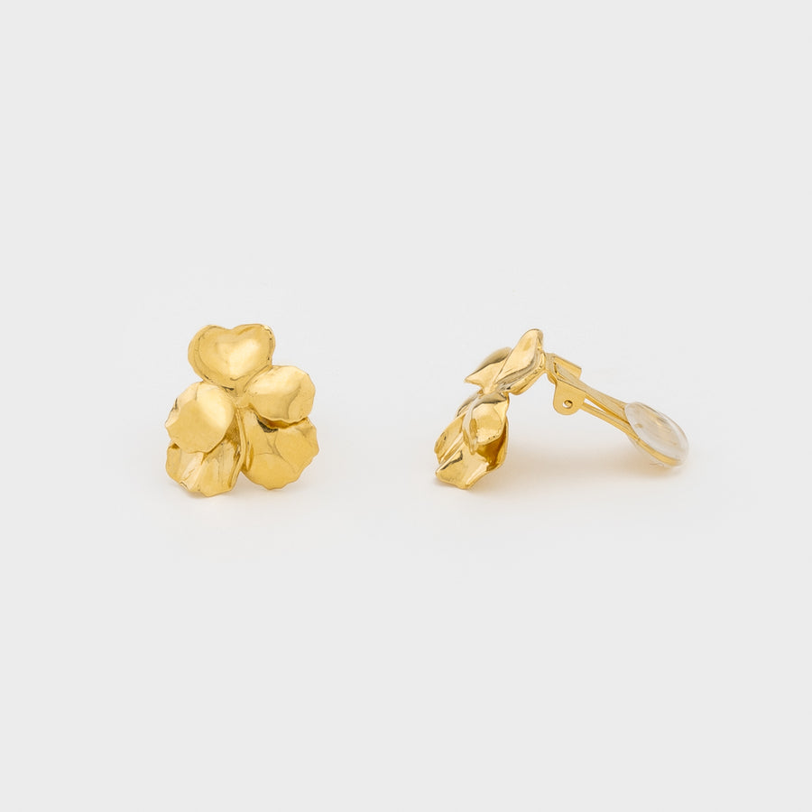 Boucles d'oreilles Pensée clip Gold