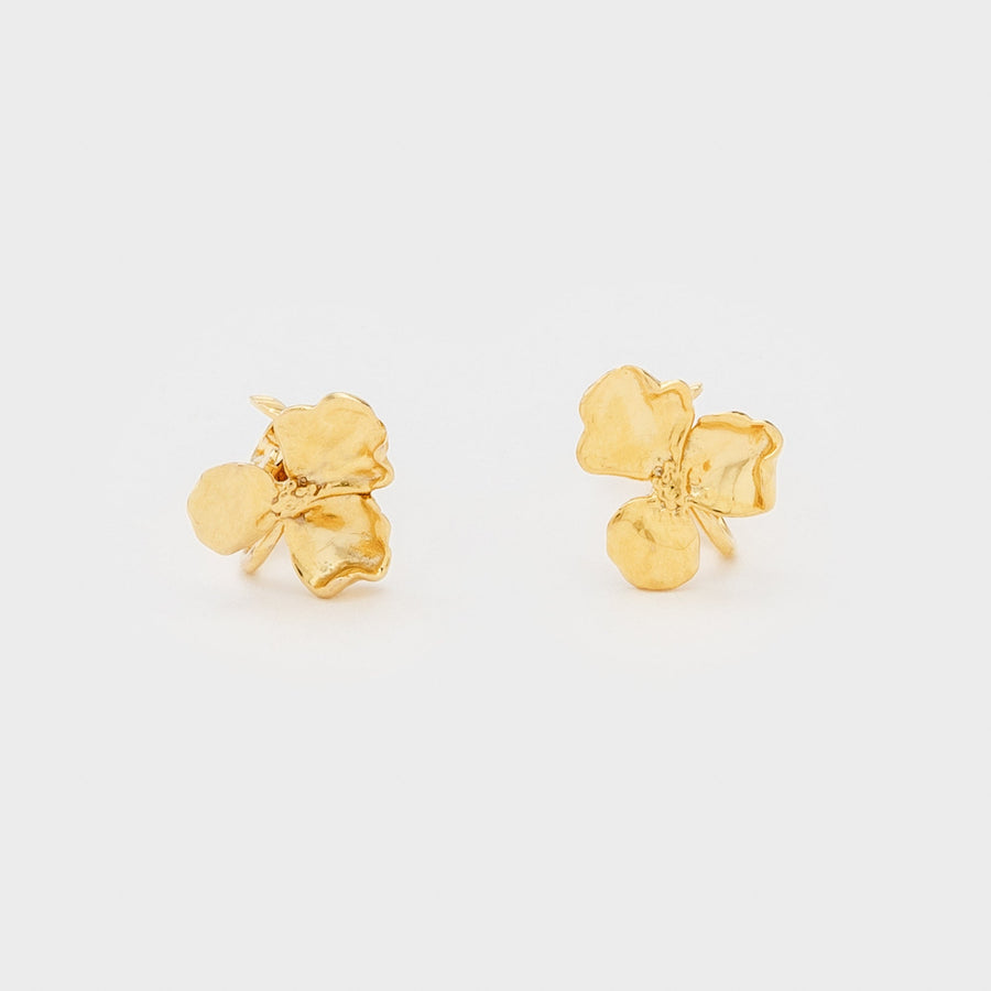 BOUCLES D'OREILLES TREFLE CLIP OR