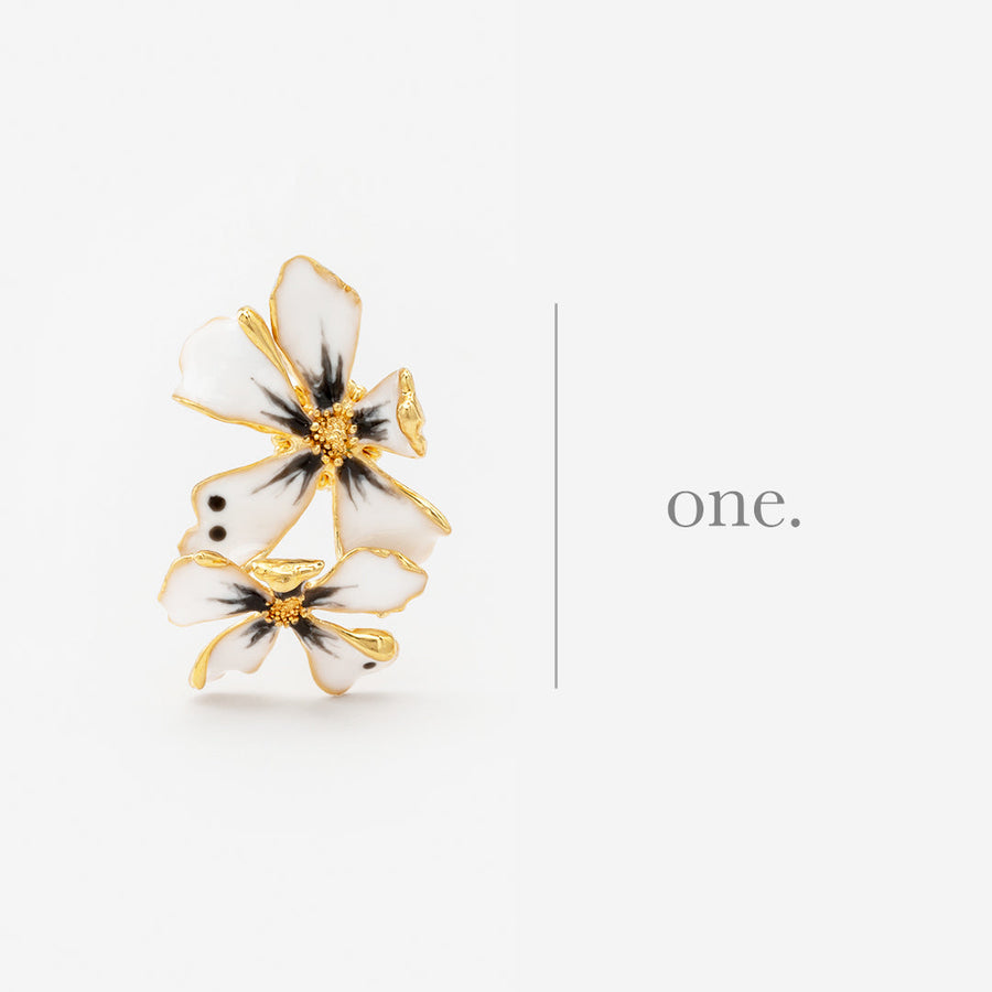 SOLO boucle d'oreille Berry clou noir et blanc
