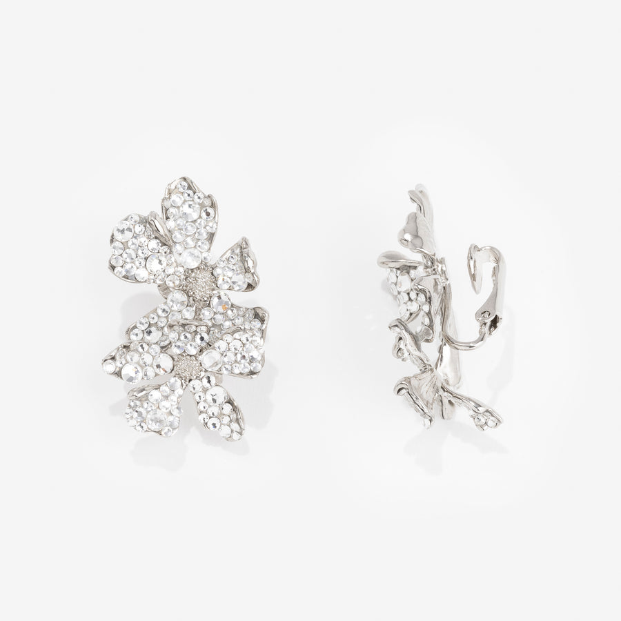 Boucles d'oreilles Berry Clip Silver Strass