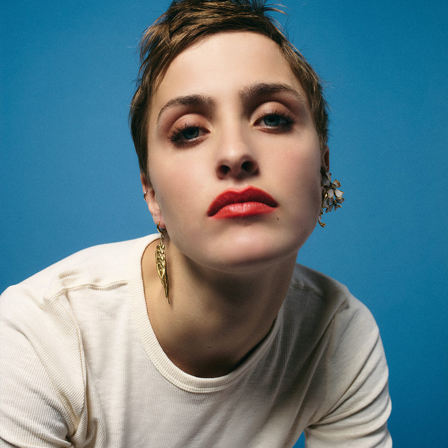 Boucles d'oreilles Berry Clip Noir et Blanc