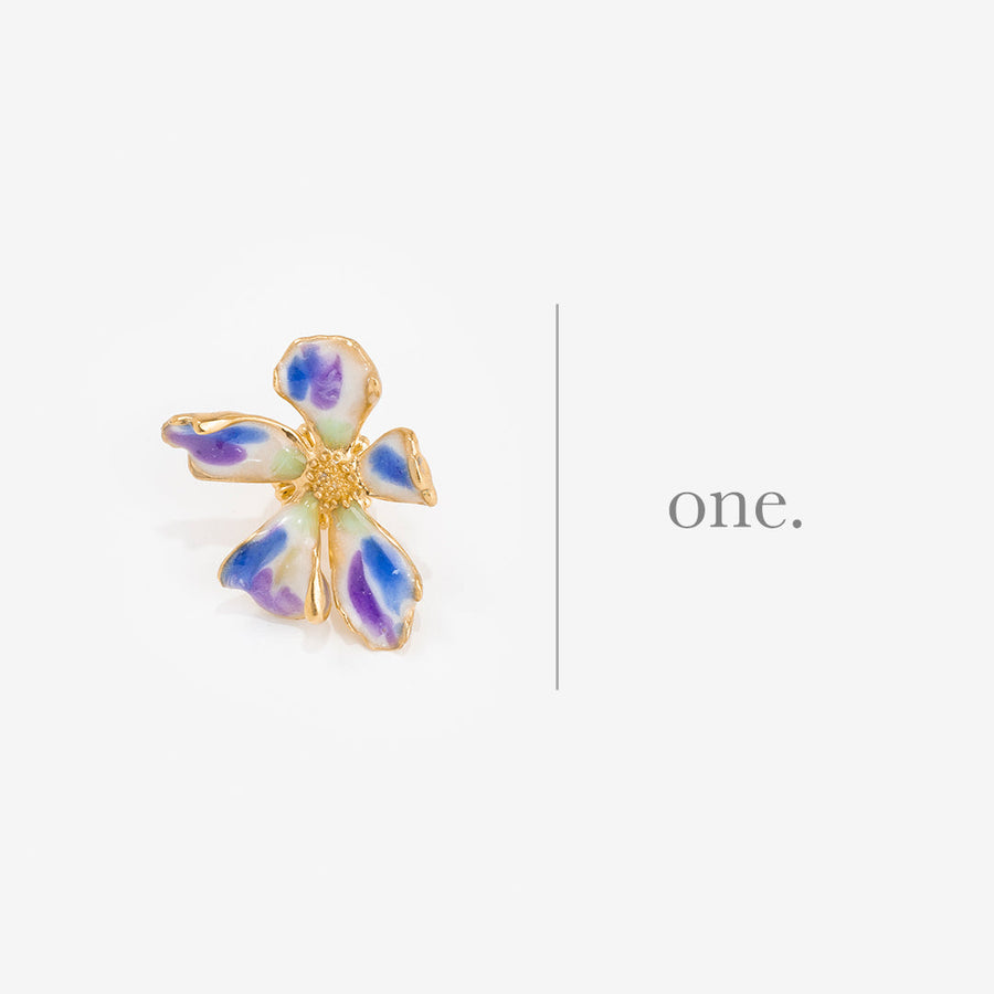 SOLO boucle d'oreille Flora clip multi