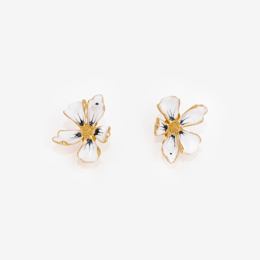 Boucles d'oreilles Flora Clip Noir et Blanc