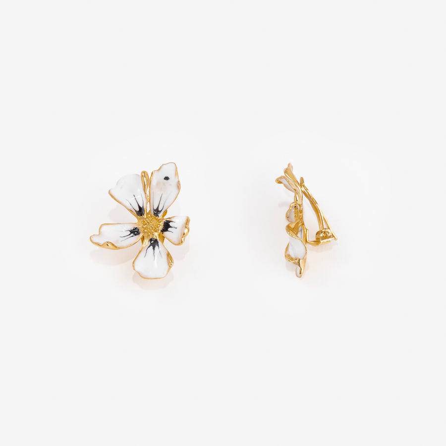 Boucles d'oreilles Flora Clip Noir et Blanc
