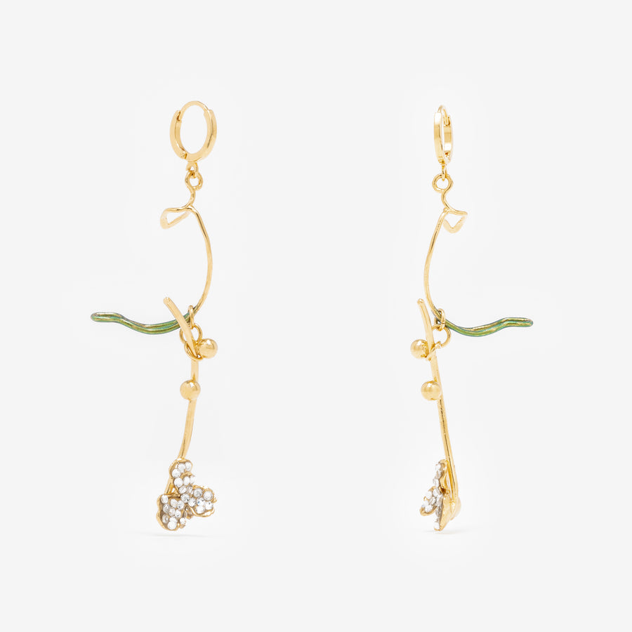 Boucles d'oreilles Herbier strass