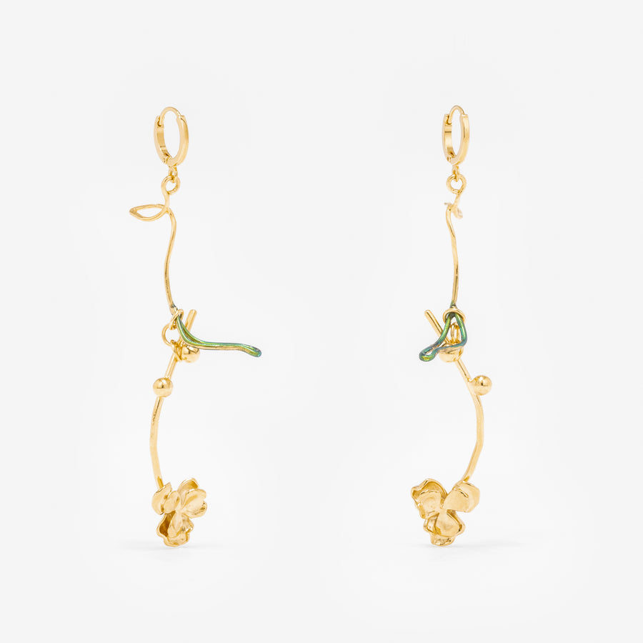 Boucles d'oreilles Herbier doré