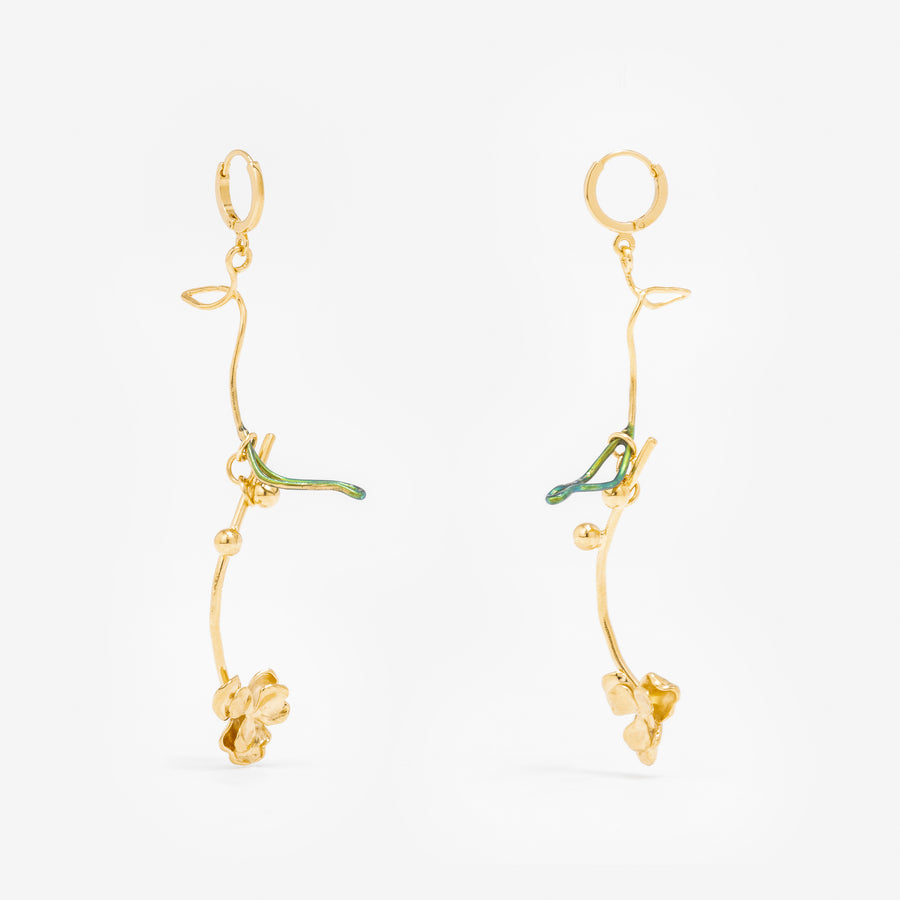 Boucles d'oreilles Herbier doré