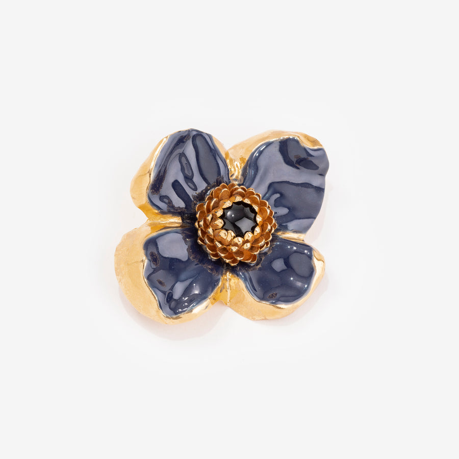 Choker / Broche Camelia Bleu