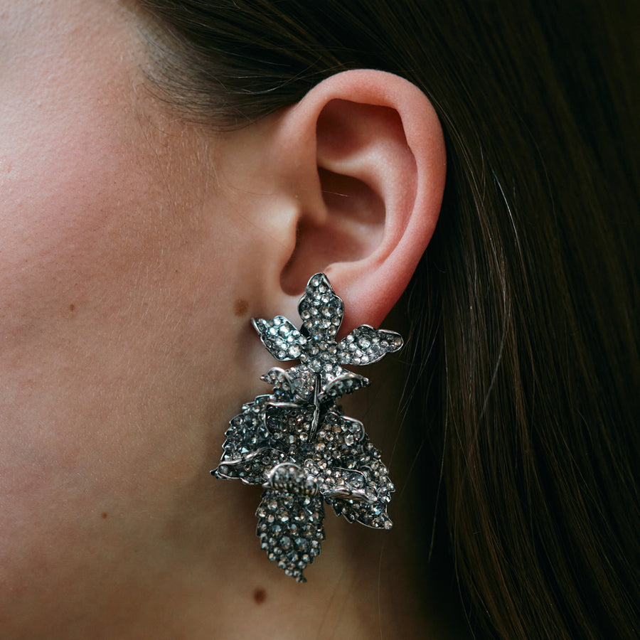 WS earrings BRUME silver/caviar