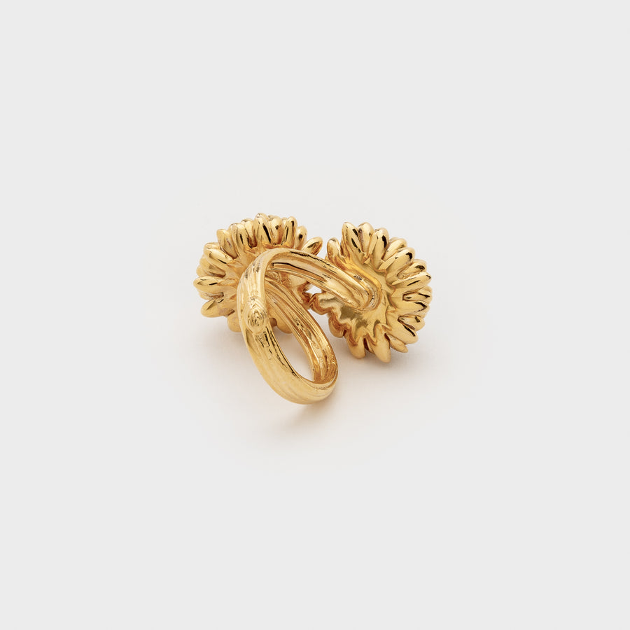BAGUE DEUX CHARDONS AGATE NOIRE