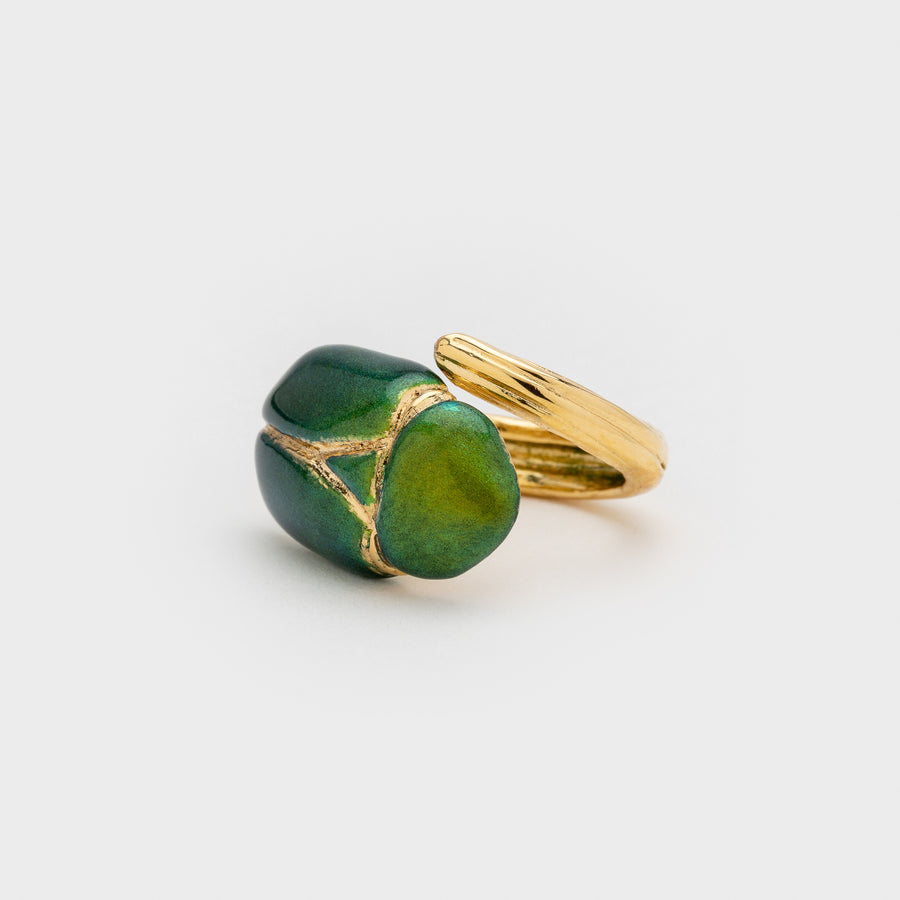 ANILLO DE ESCARABAJO VERDE