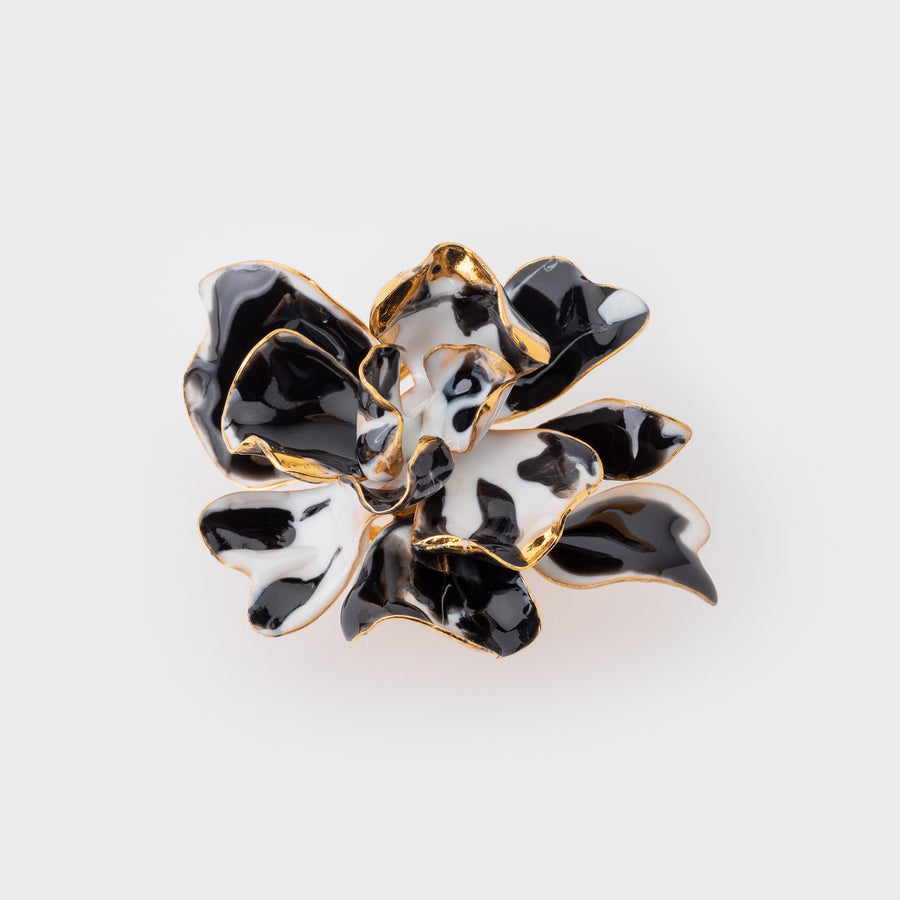 WS ring ORCHID L gold/black&white