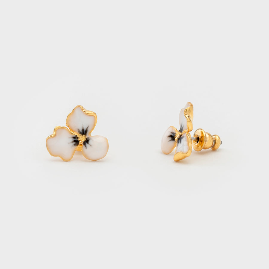 PENDIENTES DE TRÉBOL BLANCO Y NEGRO