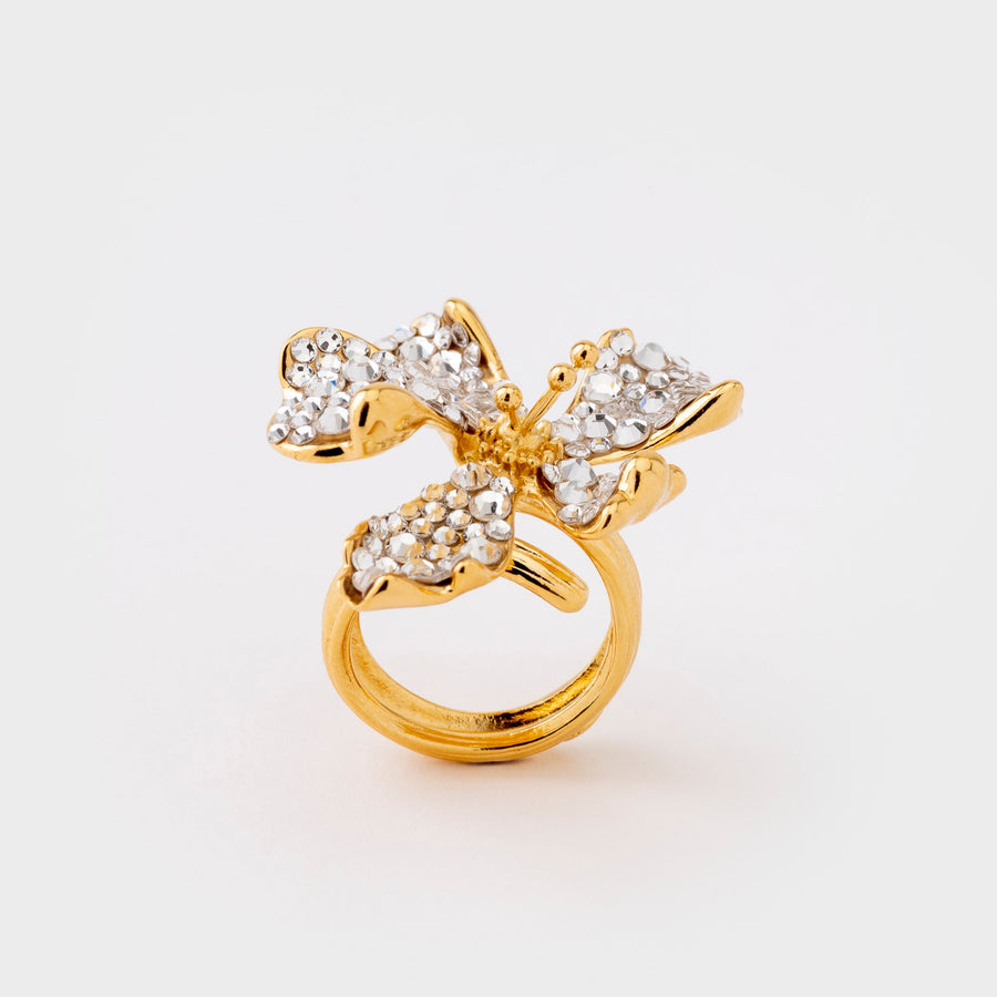 WS ring FLORA gold/cristal