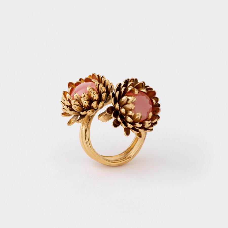 WS ring CHARDON D gold/pink quartz