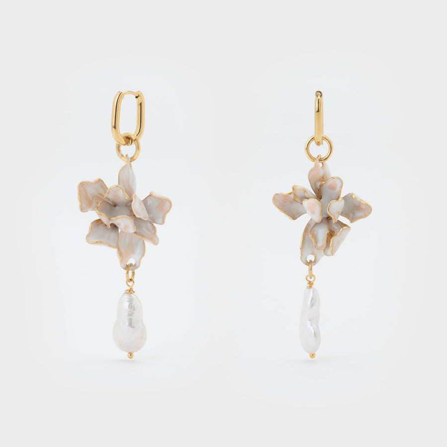 WS earrings TOTEM gold/white