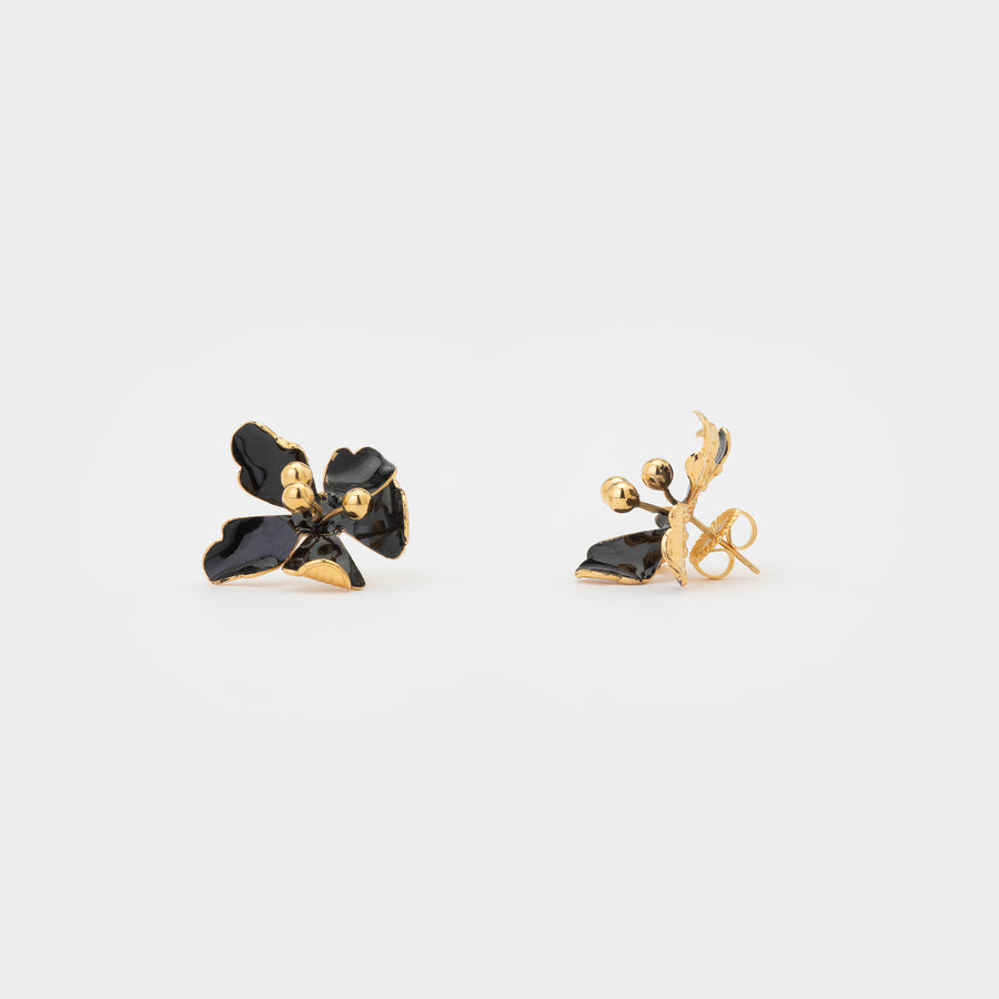 WS earrings EGLANTINE S gold/black