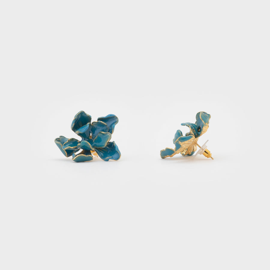 WS earrings ORCHID M gold/blue