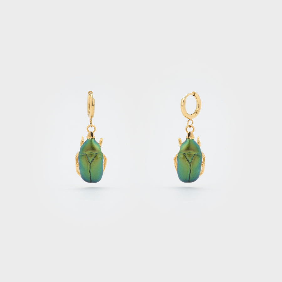 WS earrings SCARABEE gold/green