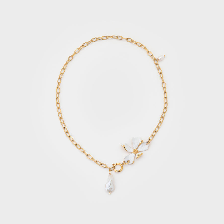 WS necklace CHARLY gold/white