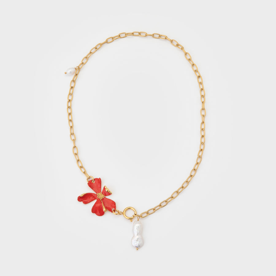 WS necklace CHARLY gold/red