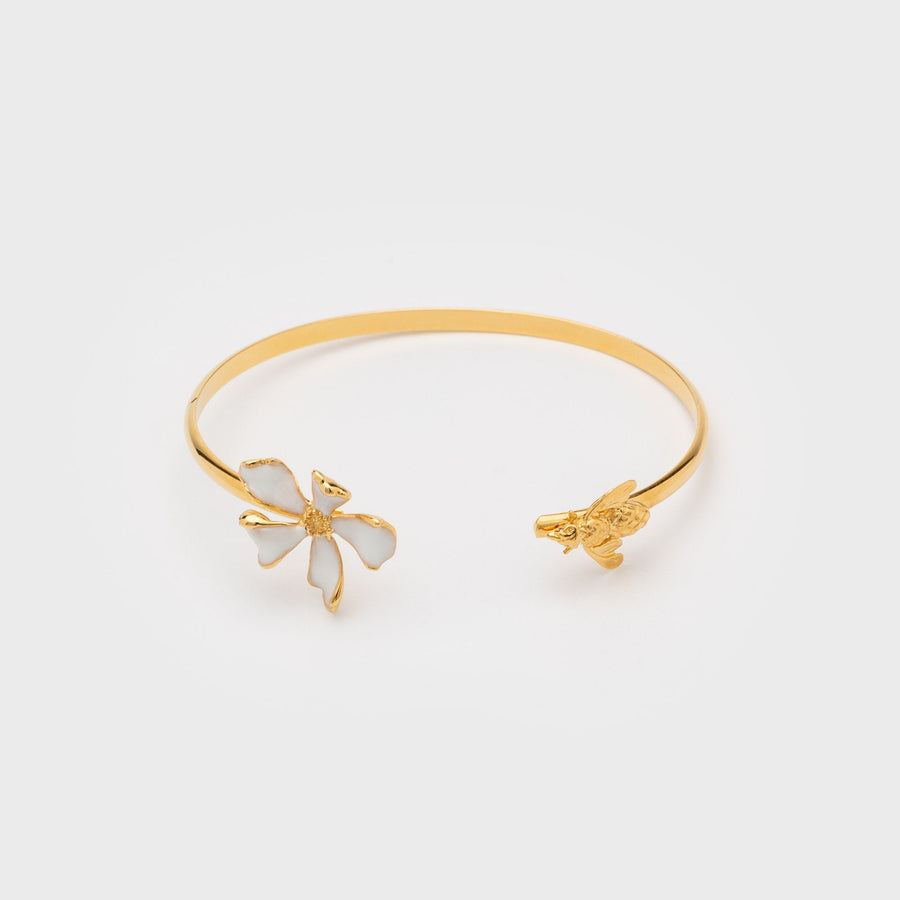 WS bracelet FLORA gold/white