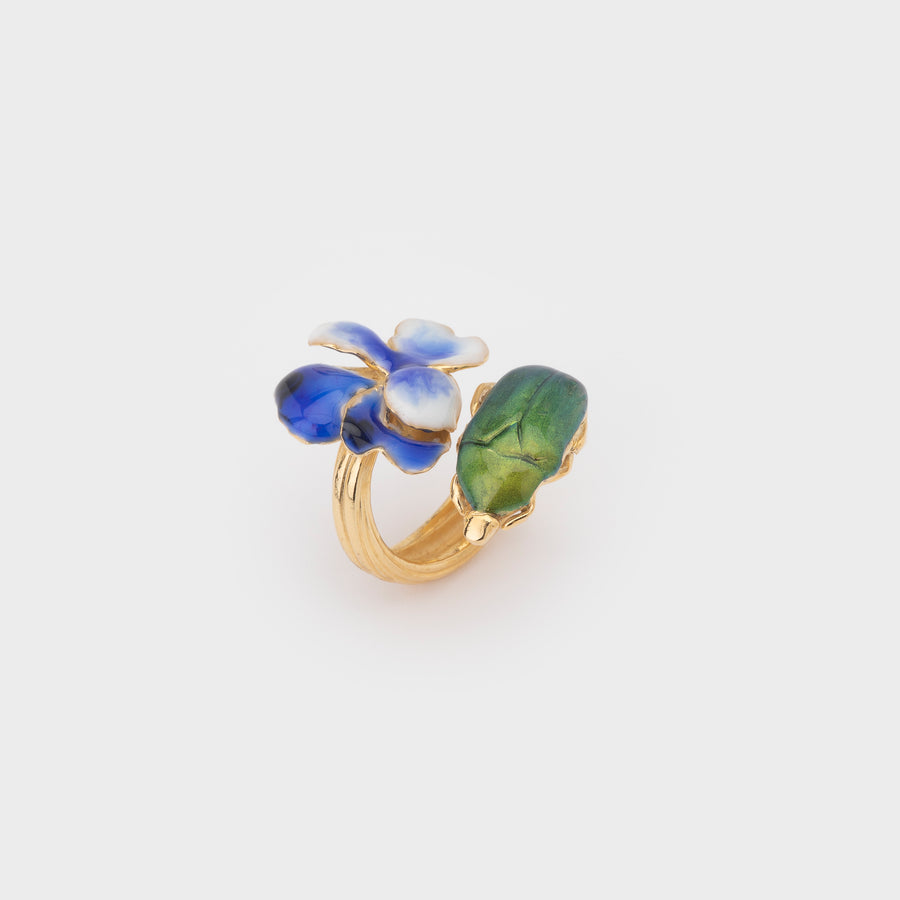 WS ring PENSEE gold/green&blue