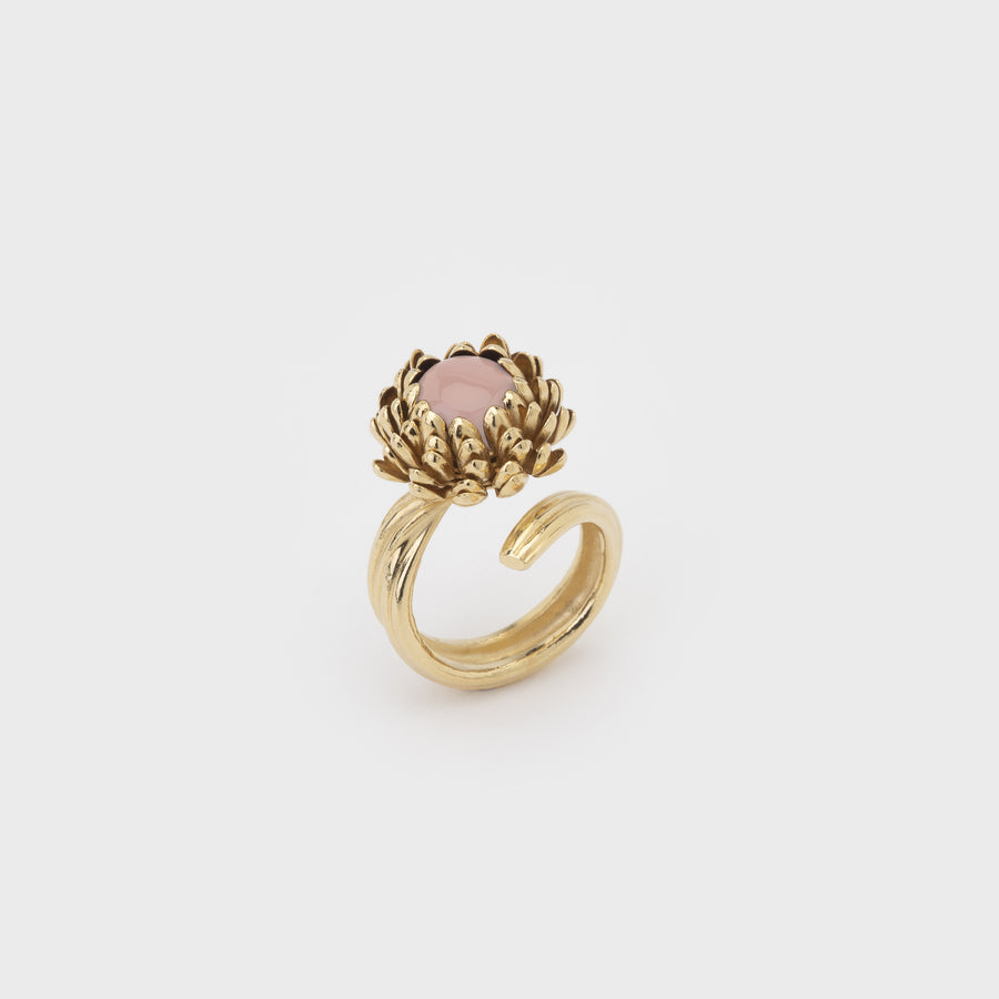 WS ring CHARDON S gold/pink quartz