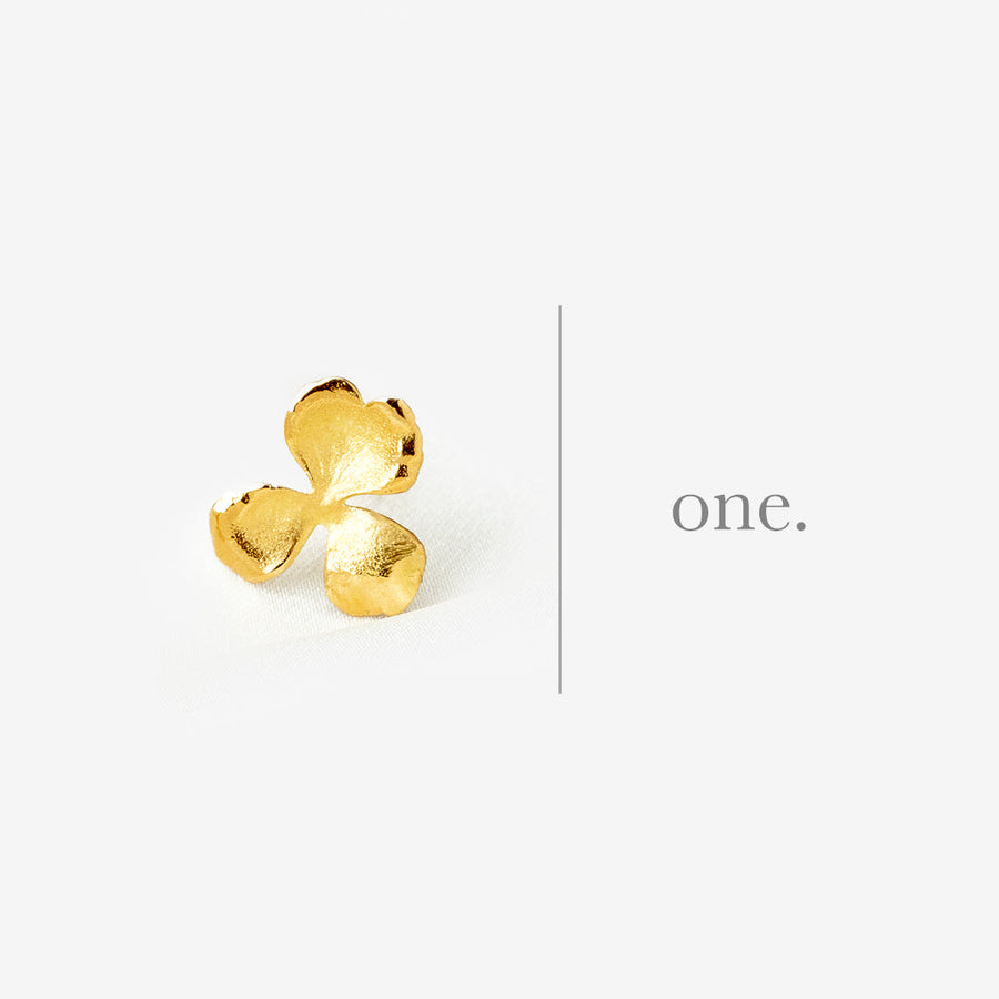 Pendientes de trébol de oro de 18 quilates