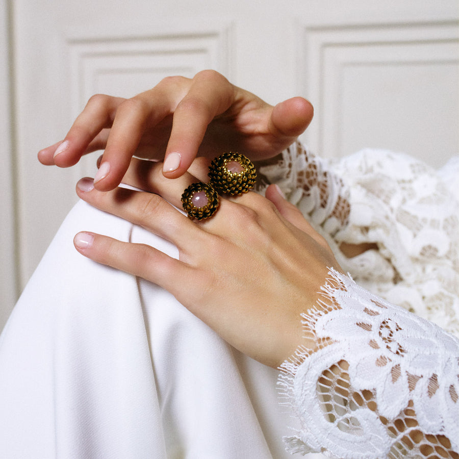 Bague Chardon Quartz Rose