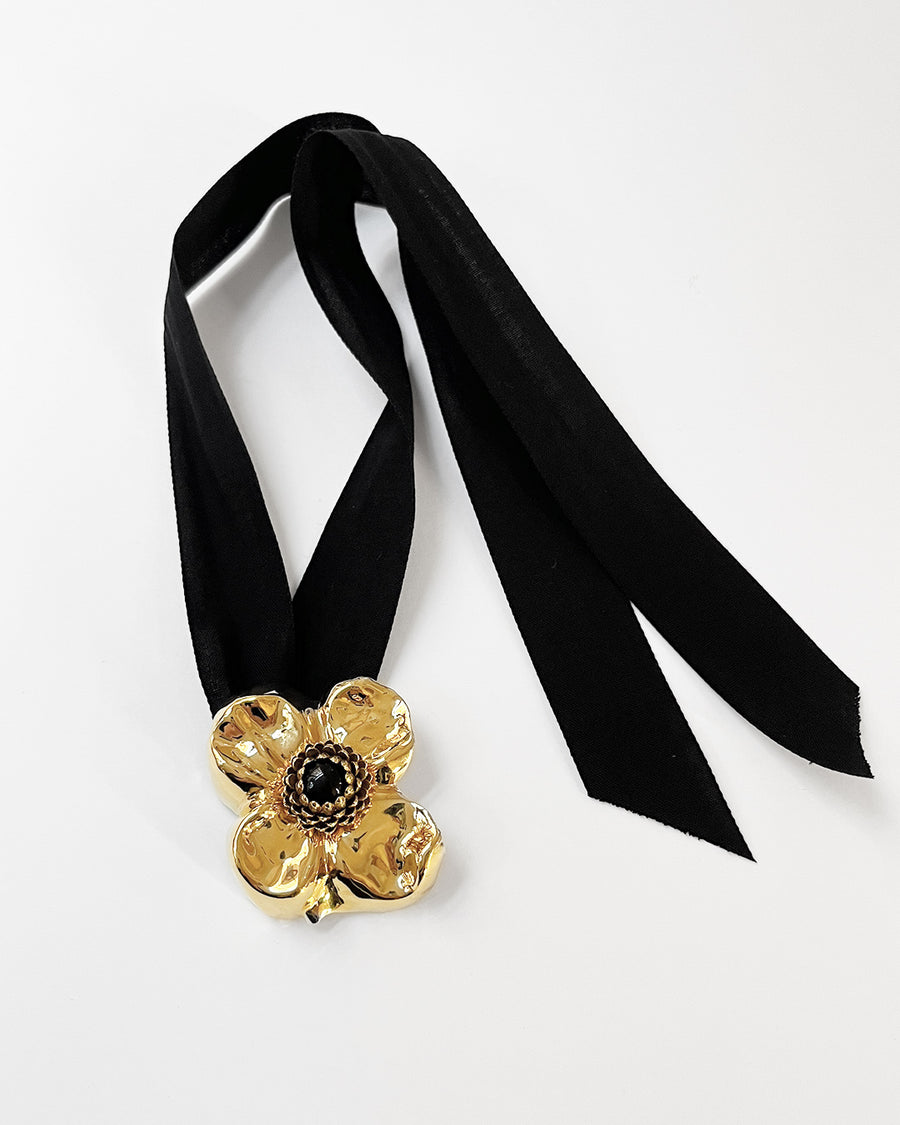 Choker / Broche Camélia Doré