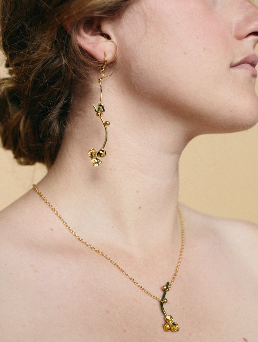 Boucles d'oreilles Herbier doré