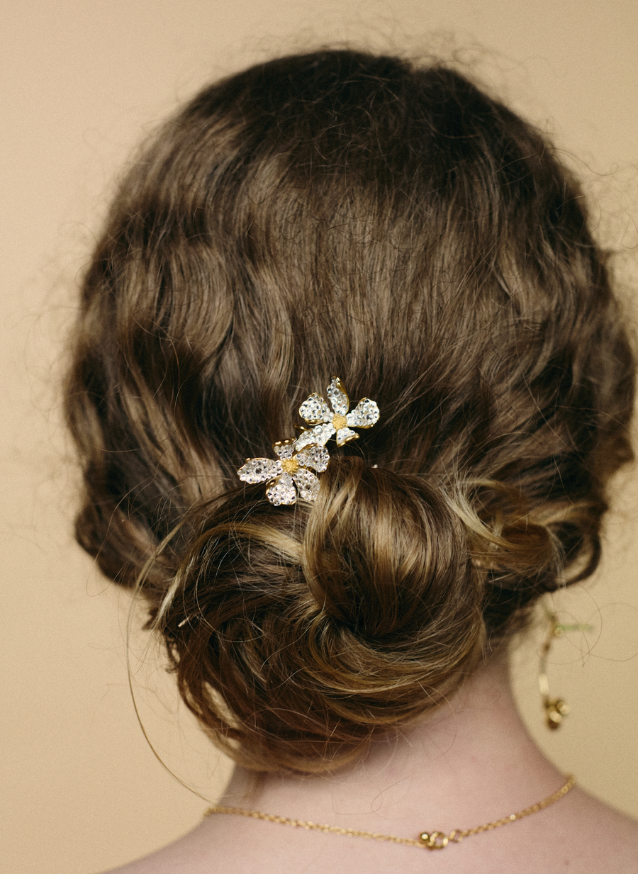 Pic Flora Silver strass
