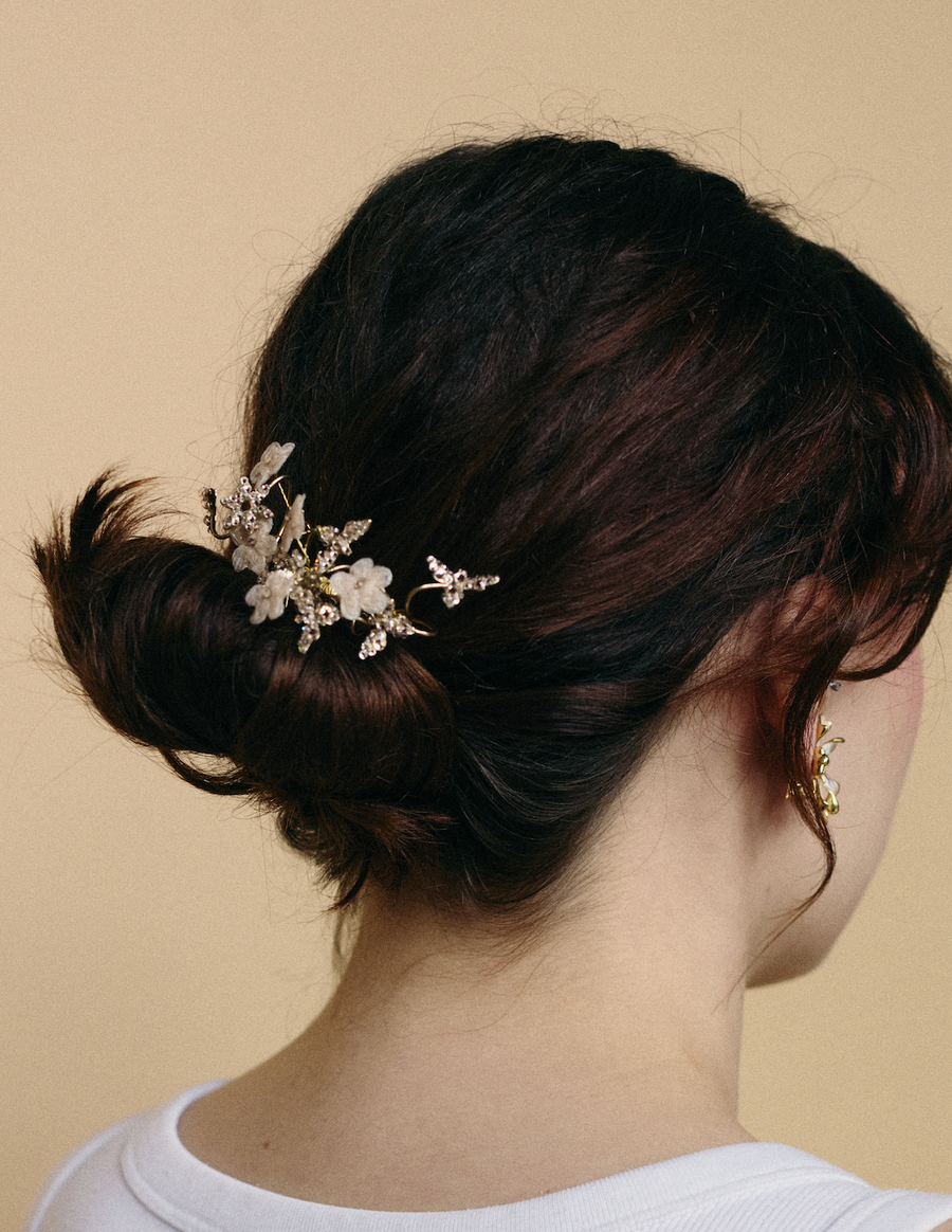 Peigne Charlotte Soie Strass
