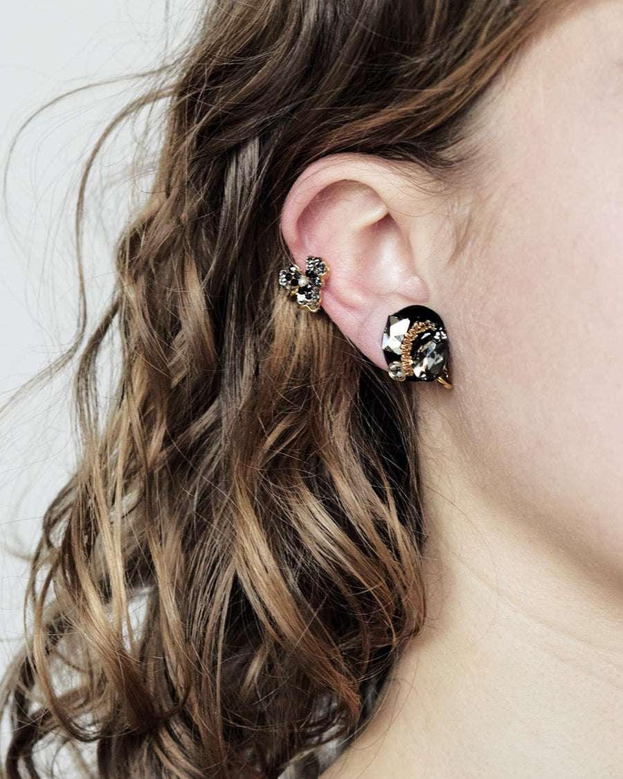 BOUCLES D'OREILLES PEPITE CLOU - NOIR