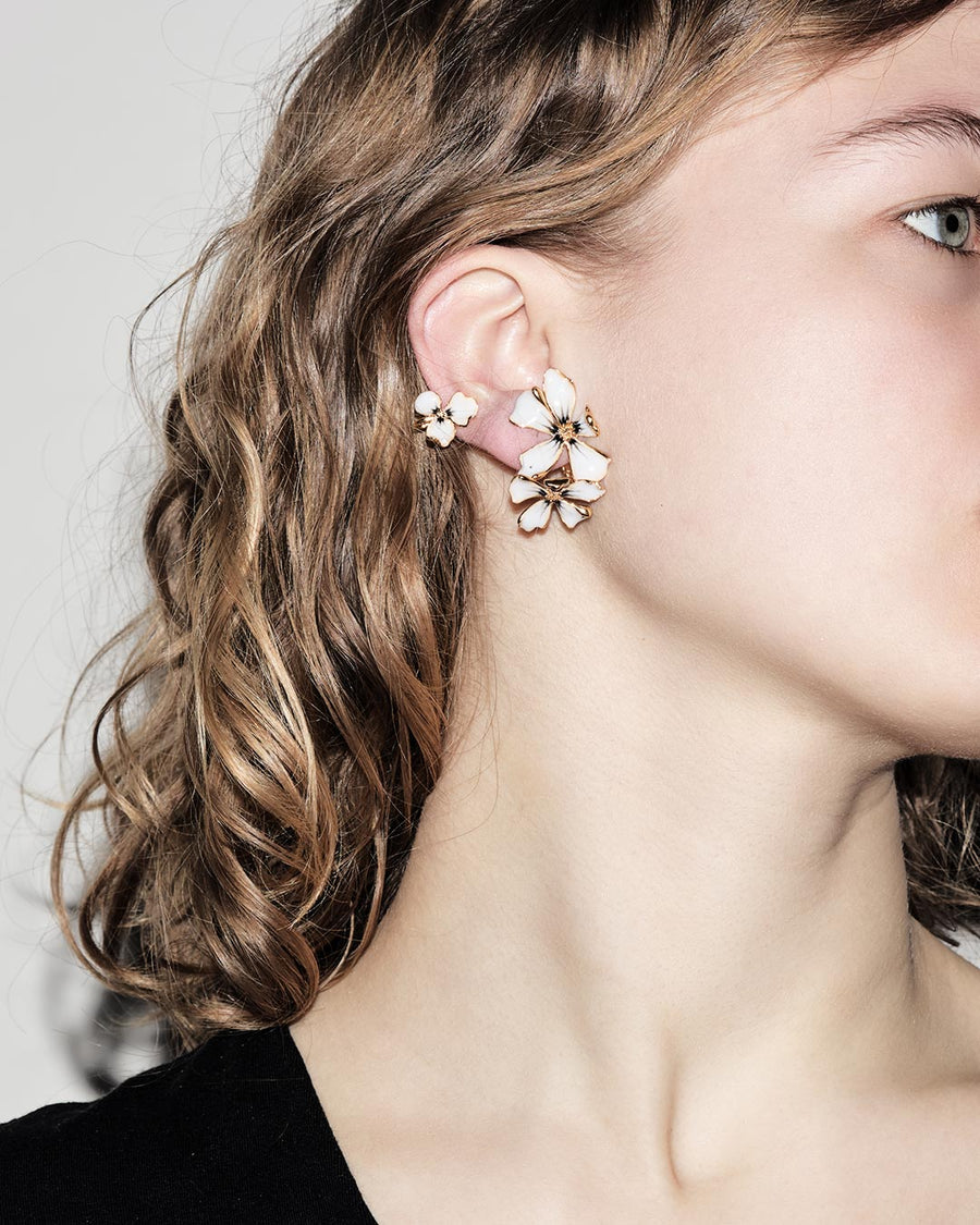 ONE - Boucle d'oreille Berry noir et blanc clou/clip