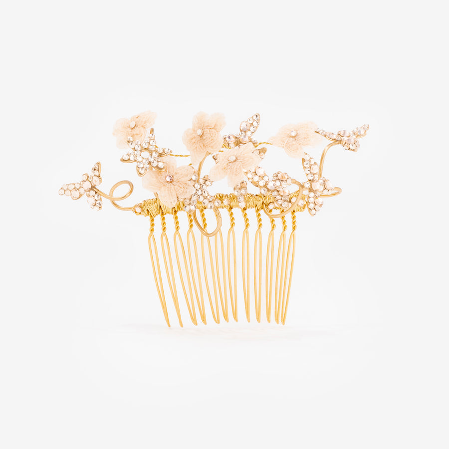 Peigne Charlotte Soie Strass