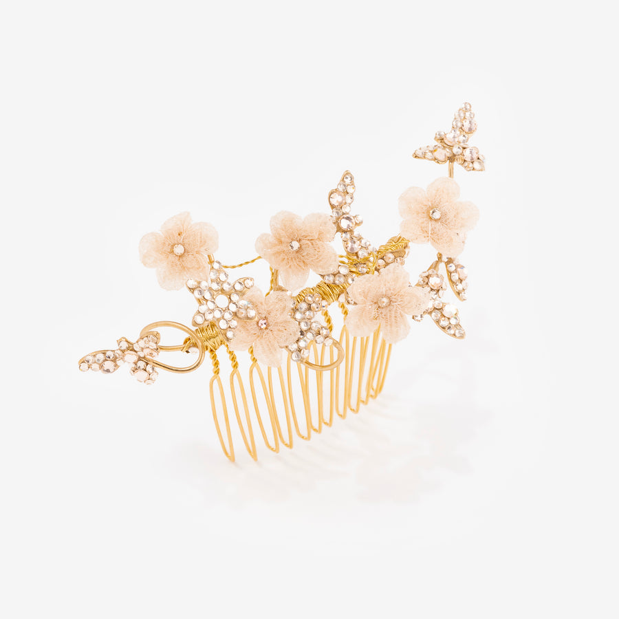 Peigne Charlotte Soie Strass