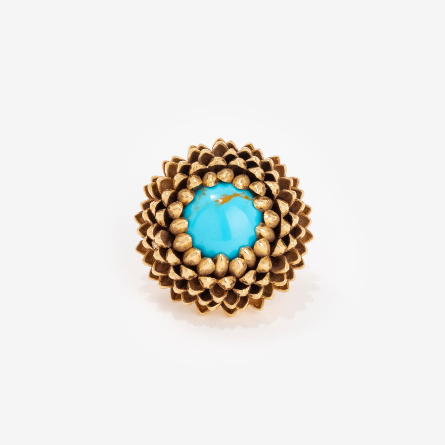 Broche Chardon turquoise