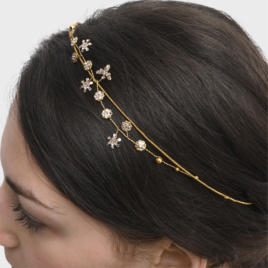 WS headdress ROSA gold/silk