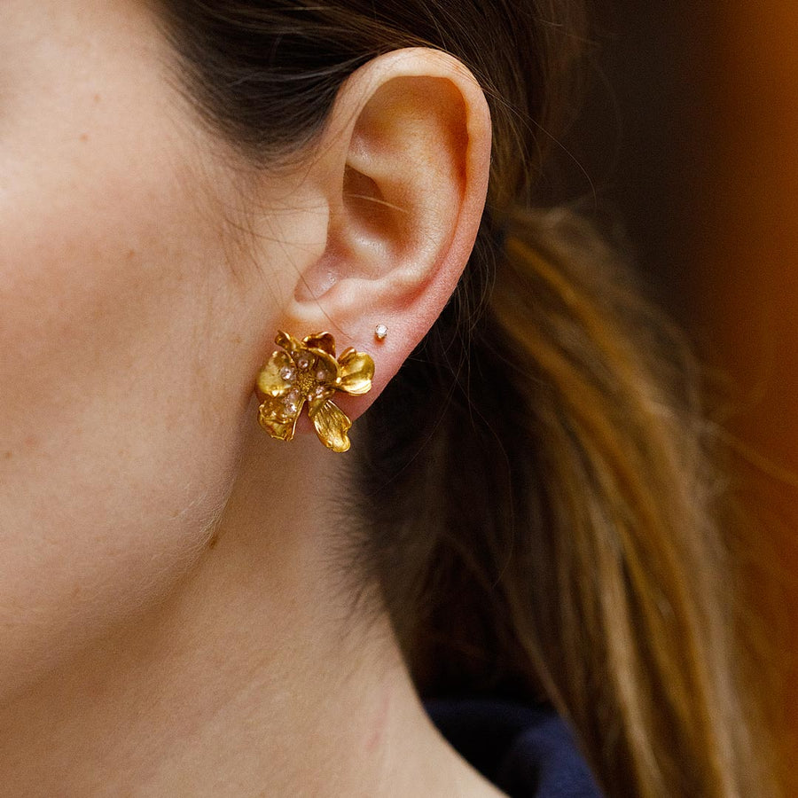 LUCY CLOU S GOLD SILK EARRINGS
